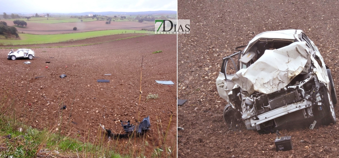 Son dos los jóvenes heridos graves en la salida de vía de Olivenza