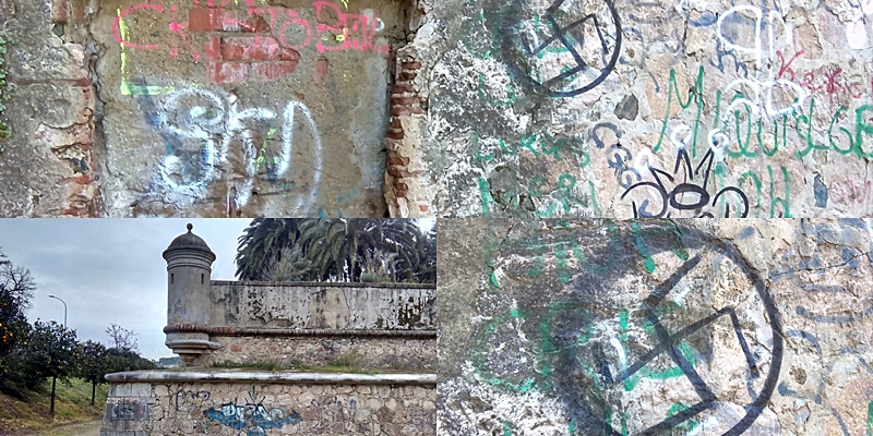 La Cívica denuncia pintadas nazis en la Muralla Abaluartada