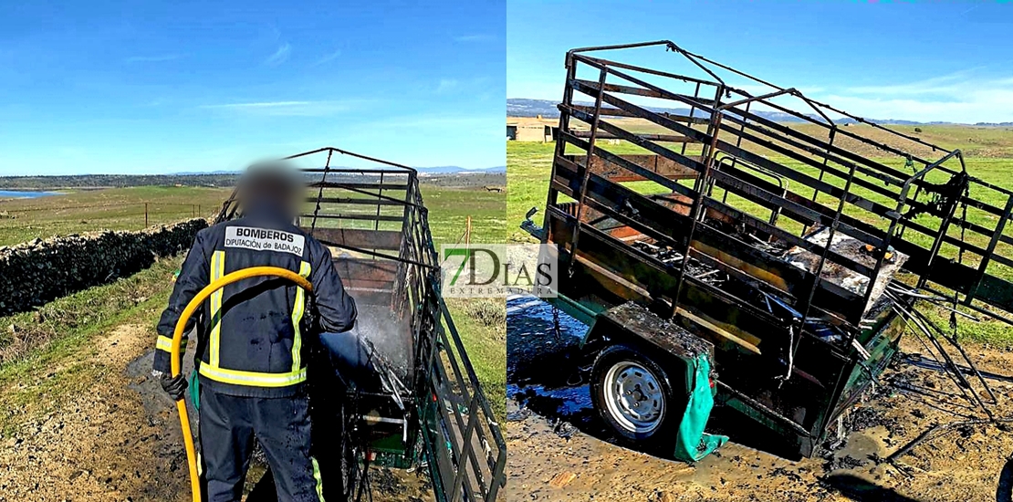 Sale ardiendo la carga que transportaba mientras circulaba