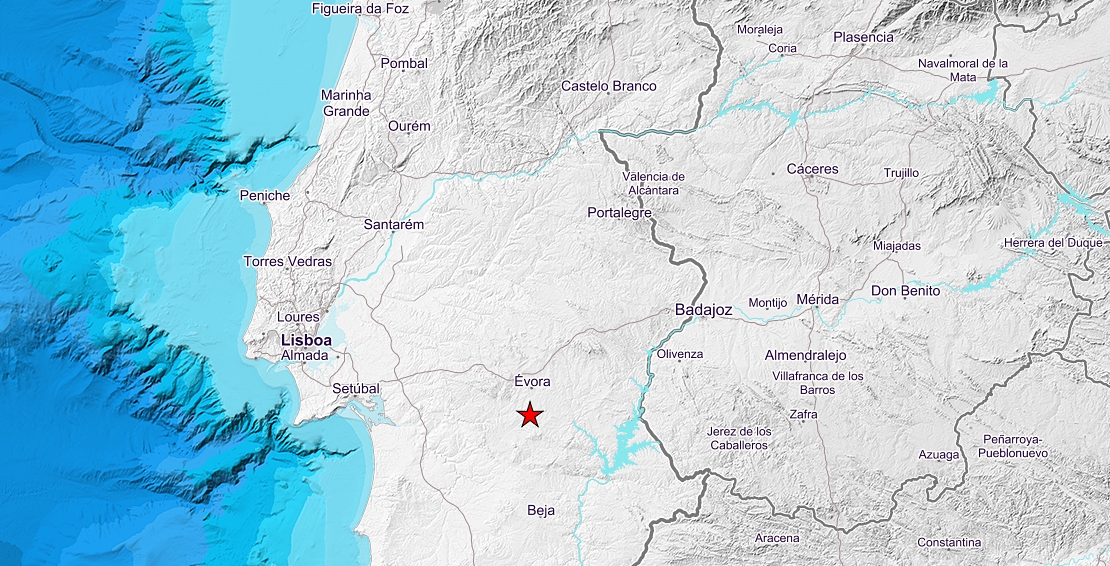 Terremoto de 3 grados al sur de Évora (Alentejo)