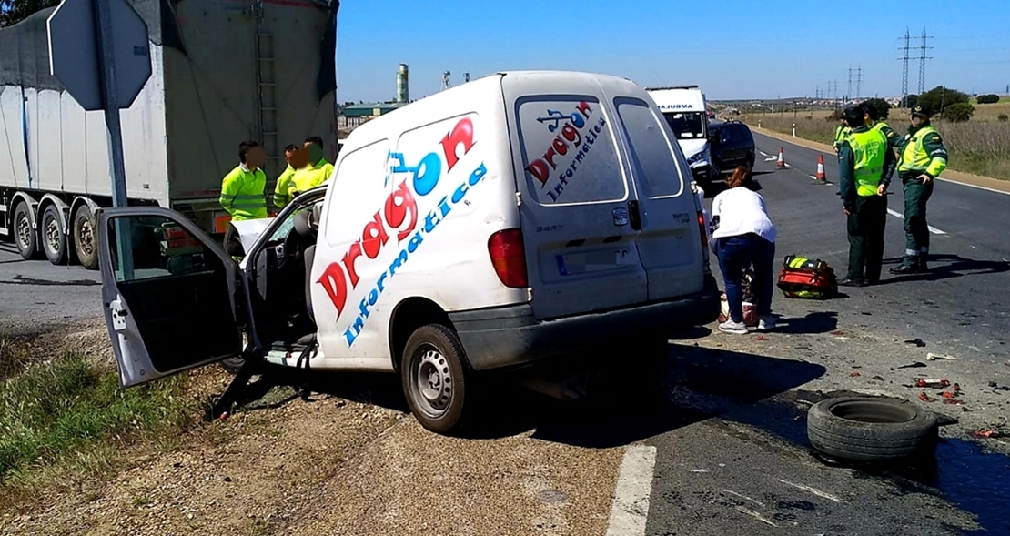 Crítico, grave y menos grave en dos accidentes este mediodía en Extremadura