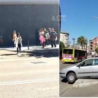 Aparatosa salida de un vehículo en El Corte Inglés