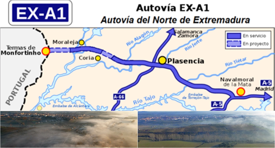 La niebla también afecta al norte de Extremadura