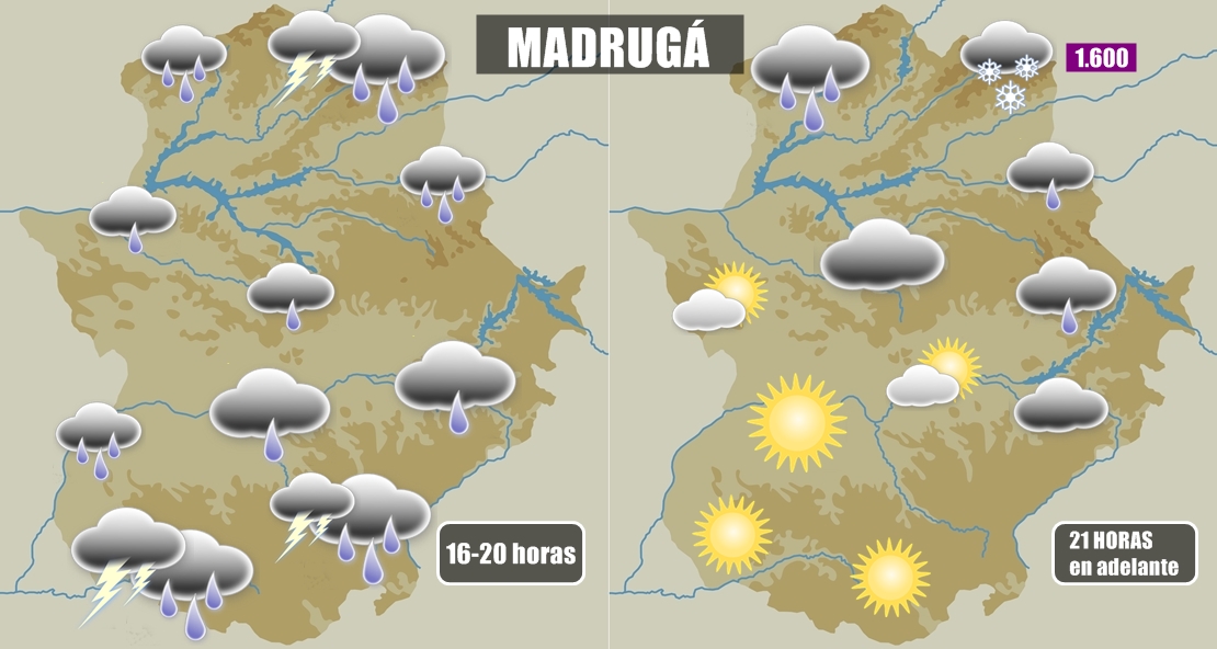 Previsión especial para la madrugá en Extremadura