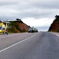 Evacuado en helicóptero tras sufrir un accidente en el Puerto del Zángano (BA)