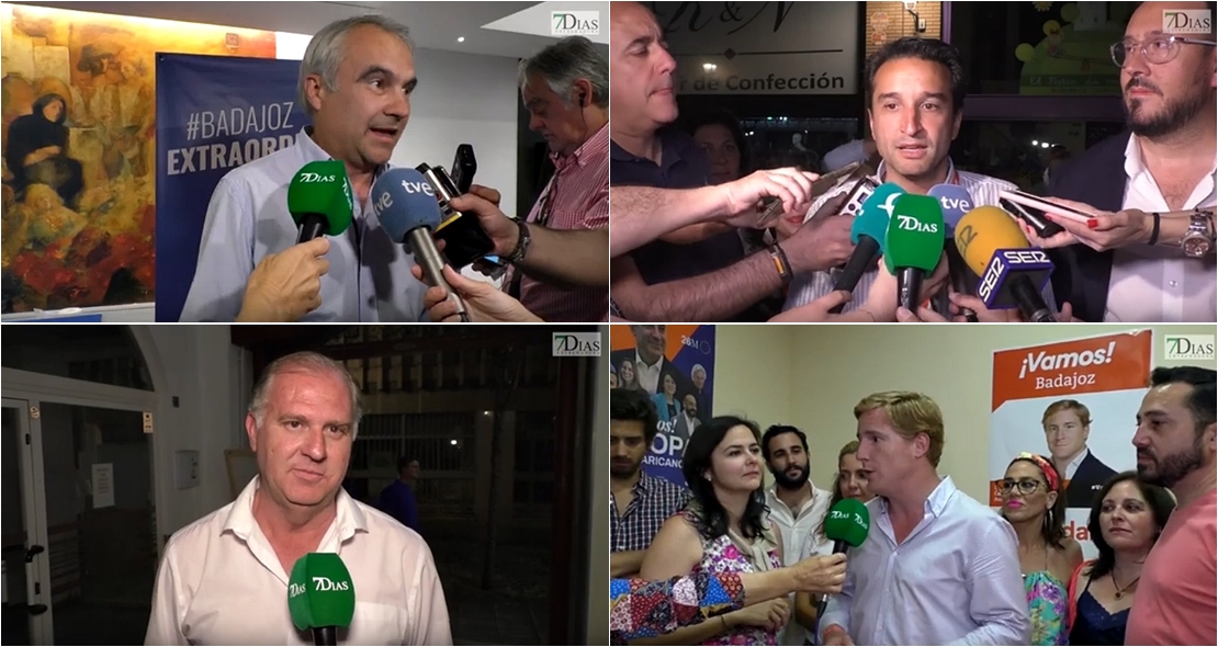 Primeras declaraciones de los candidatos en Badajoz tras los comicios