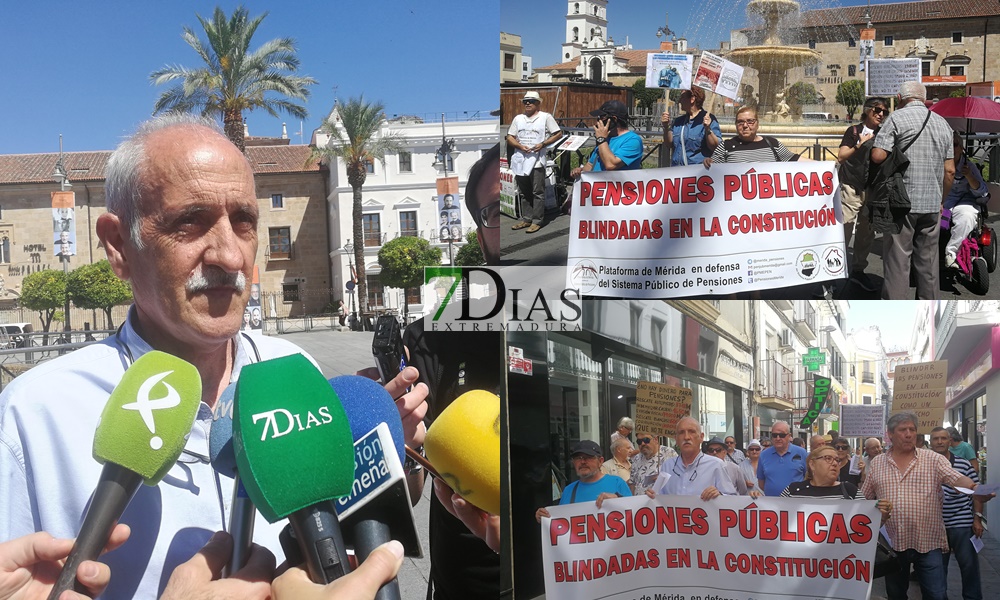 Los pensionistas exigen en Mérida pensiones mínimas y revalorización conforme al IPC