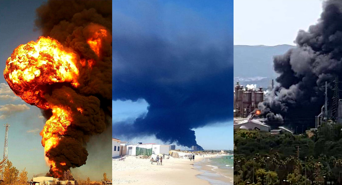 Grave incendio en una planta química en Cádiz