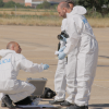 Simulacro de accidente aéreo en la base Talavera la Real