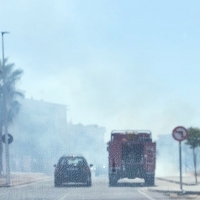 Incendio urbano cerca de las Abadías en Mérida