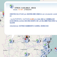 Un obstáculo dificulta la circulación en la A-66