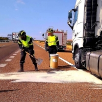 Accidente con vertido peligroso en la A.66