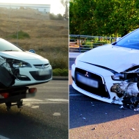 Dos coches colisionan en la avenida Manuel Rojas de Badajoz