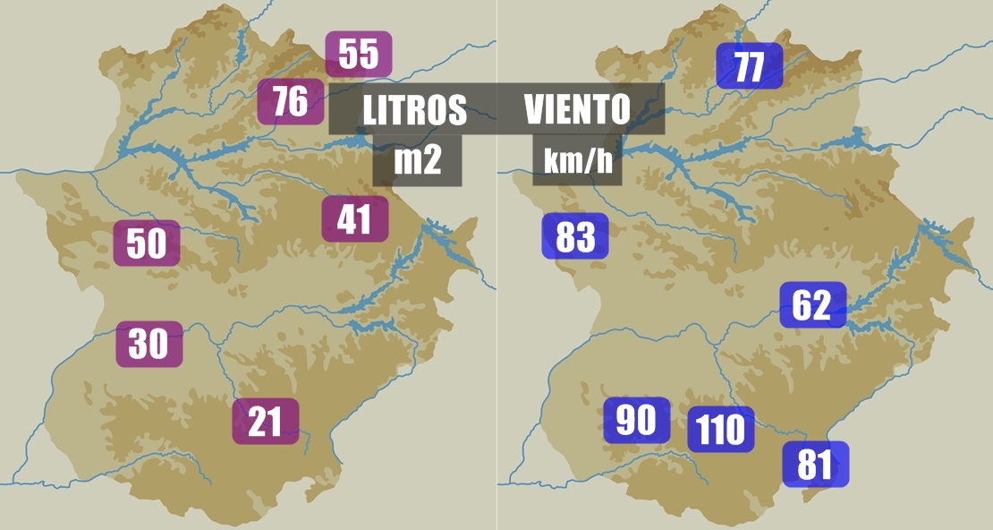 Notables acumulados durante este viernes en Extremadura