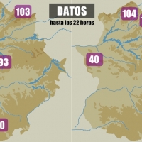 ELSA: Datos hasta las 22 horas. Comienzan las horas más intensas