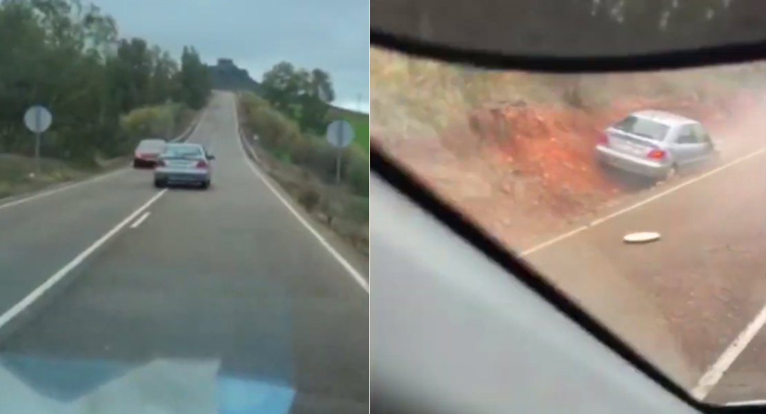 Impactante vídeo de un accidente en una carretera extremeña