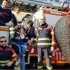 Un gran corazón de solidaridad en el parque de Bomberos de Badajoz