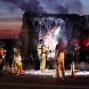 Un incendio calcina un trailer en la N-432 a la altura de La Albuera