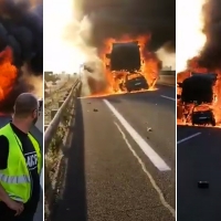 Un kamikaze pierde la vida al chocar contra un camión en la A-4