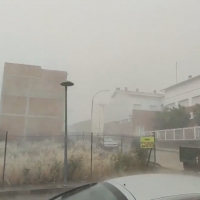 Una fuerte tormenta sorprende a los vecinos de Castuera