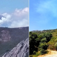 Bomberos Forestales intentan extinguir un incendio en Las Villuercas