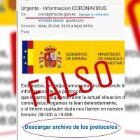 Alerta por correos electrónicos maliciosos suplantando la identidad del Ministerio de Sanidad