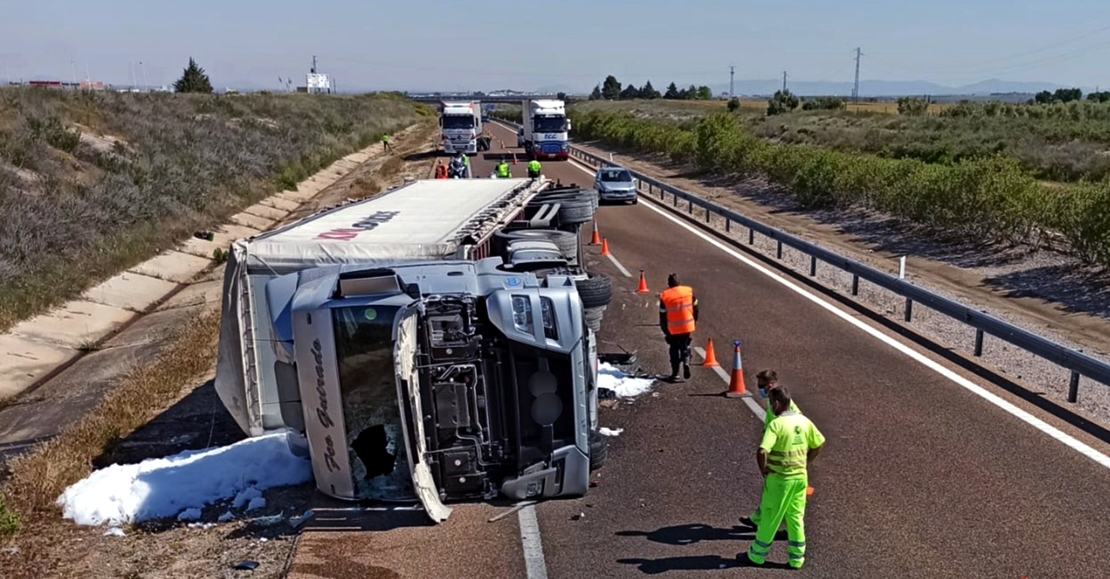 Accidente y corte parcial de tráfico en la A.66 (Badajoz)