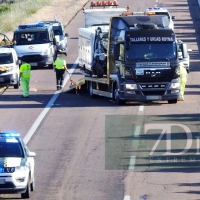 EXT: Segundo accidente con otros dos camiones implicados en la A-66