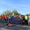 Protesta a los recortes en el transporte sanitario extremeño en la N-521