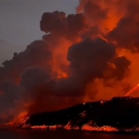 La imagen infernal que deja el delta lávico en La Palma