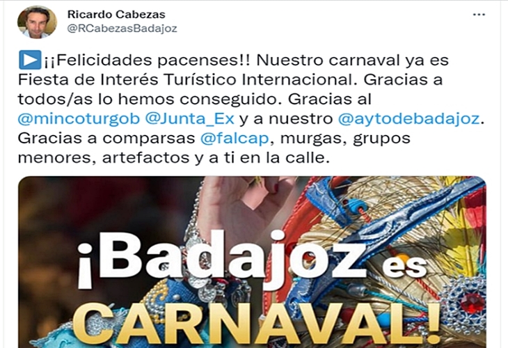 El Ayto. desmiente a Cabezas “el Carnaval aun no es de Interés Internacional”