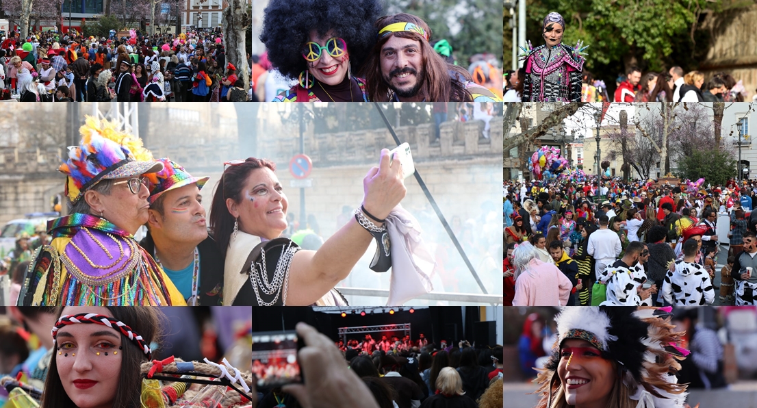 Gran ambiente en las calles de Badajoz para celebrar el regreso del Carnaval