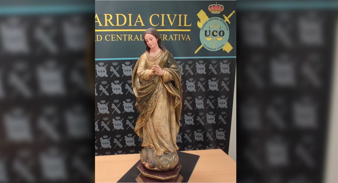 La Guardia Civil recupera la talla robada de la Virgen de la Inmaculada