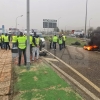 Imágenes de los piquetes en la N-630 en el término municipal de Plasencia