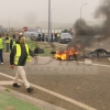 Imágenes de los piquetes en la N-630 en el término municipal de Plasencia