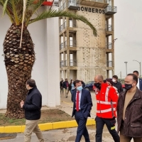 Los bomberos regresan al parque de Llerena