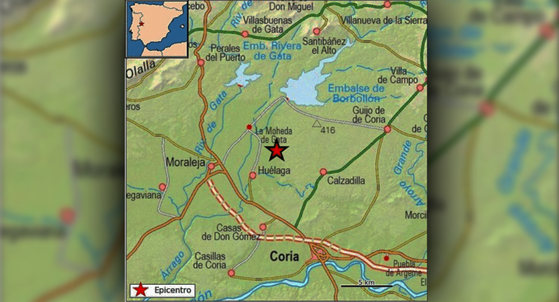 Terremoto en Extremadura cerca de Coria