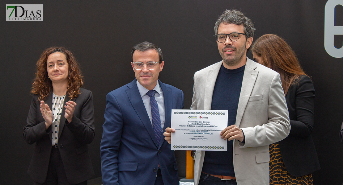 Entrega de premios de la V Edición de la Cata-Concurso de Aceites de Oliva Virgen Extra Provincia de Badajoz