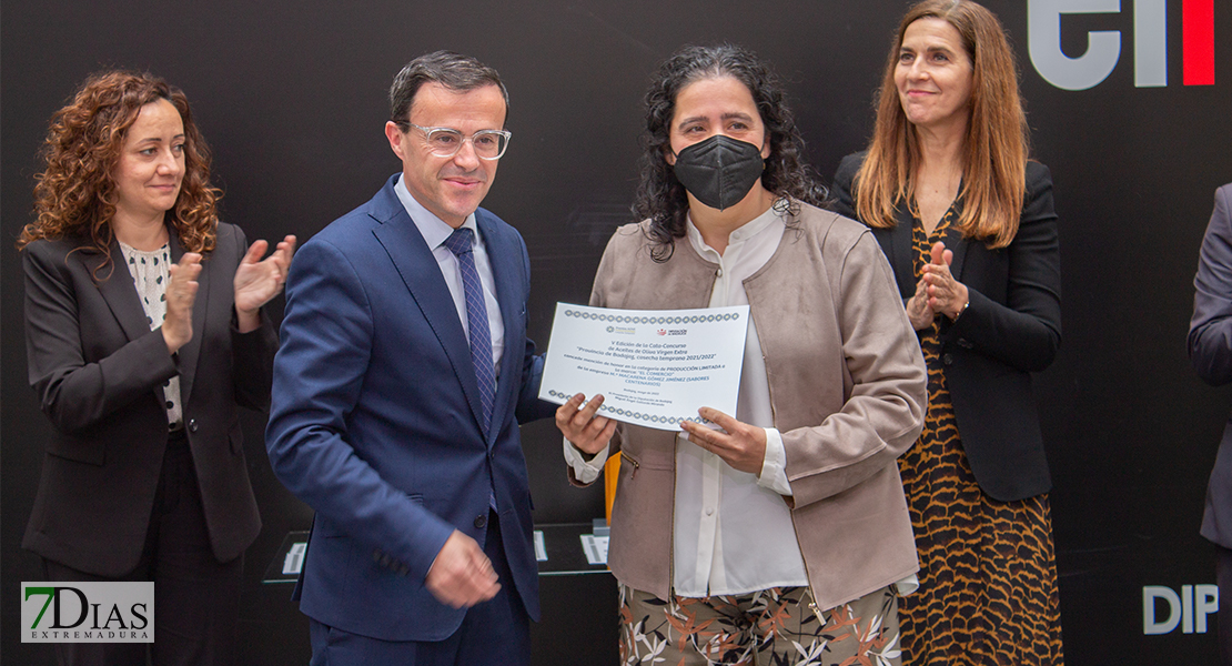 Entrega de premios de la V Edición de la Cata-Concurso de Aceites de Oliva Virgen Extra Provincia de Badajoz