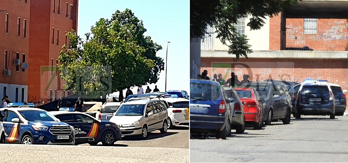 Ocho vehículos policiales se desplazan a Los Colorines (Badajoz)