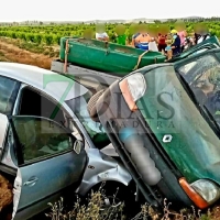 Colisión con atrapados cerca de Guareña (Badajoz)