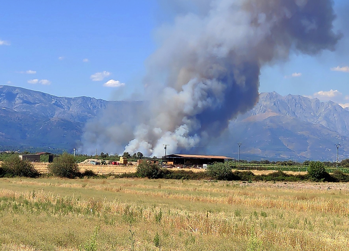 Imágenes del incendio forestal en Villanueva de la Vera (CC)