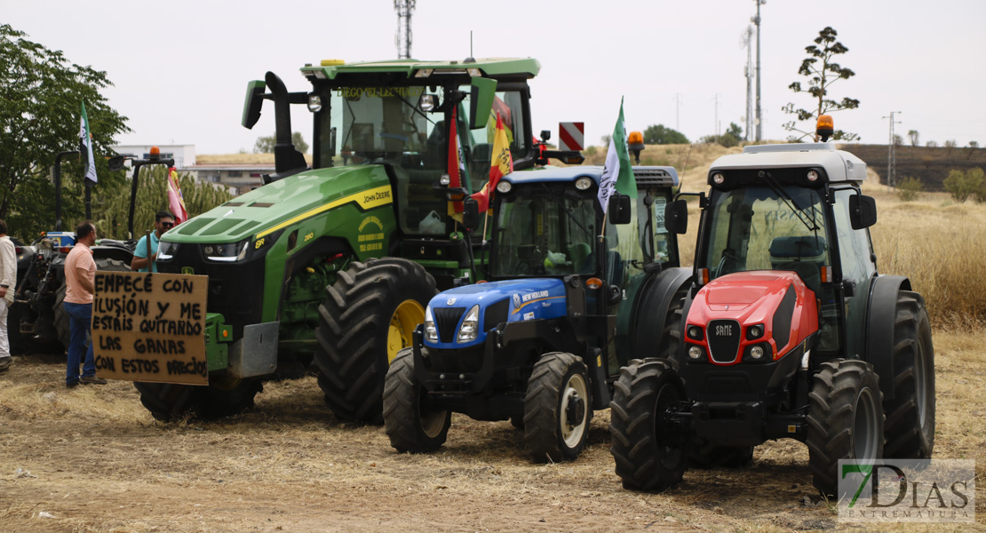 Imágenes de la tractorada del campo extremeño a su llegada a Badajoz