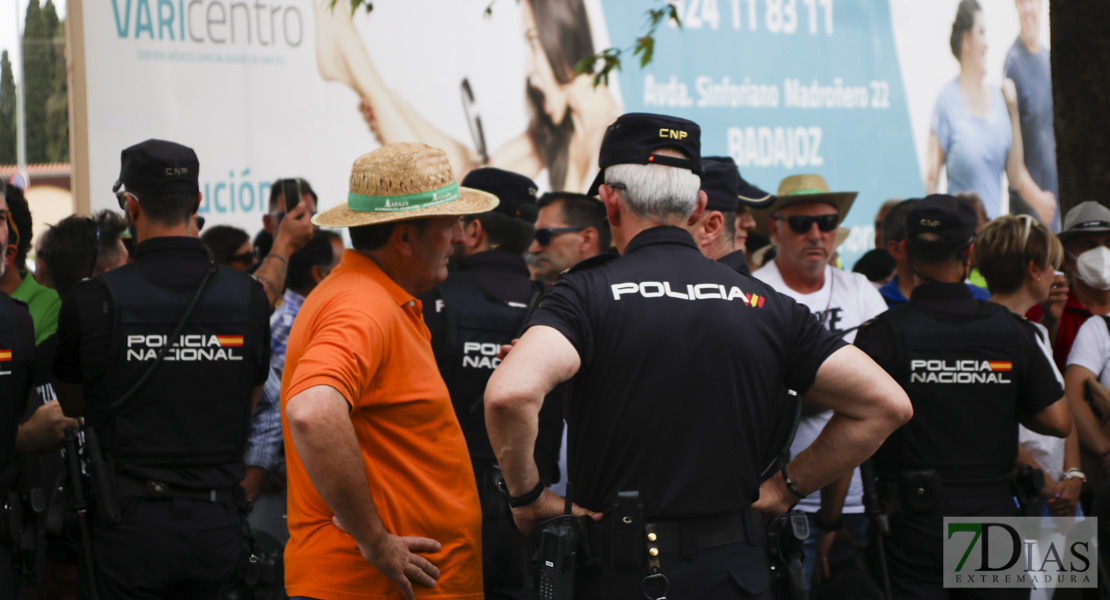 Imágenes de la tractorada del campo extremeño a su llegada a Badajoz