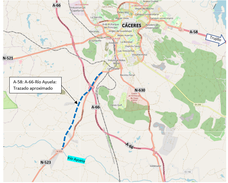 Así se construirá el primer tramo de la autovía que unirá Cáceres con Badajoz