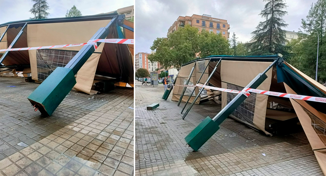 REPOR - La borrasca Beatrice causa destrozos en la ciudad de Badajoz