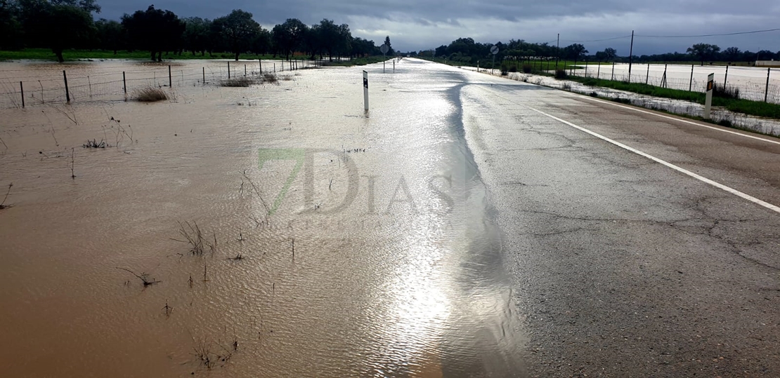 REPOR: El agua salta por varias carreteras entre Badajoz y Alburquerque