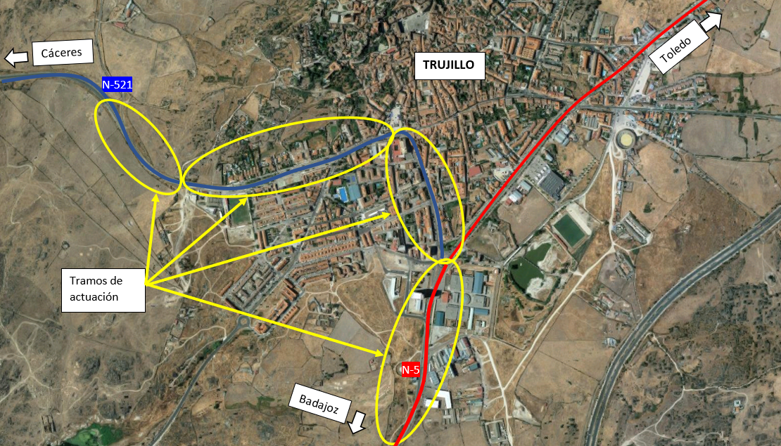 Cerca de 3 M€ para “humanizar” varias carreteras en Trujillo