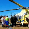 Trasladado en helicóptero tras volcar un tractor en Fregenal de la Sierra