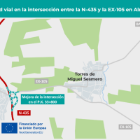 Aprobado el nuevo trazado entre las carreteras N-435 y EX-105 en Almendral (Badajoz)